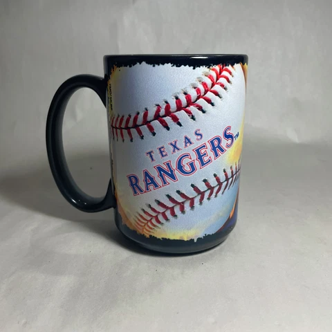 Texas Rangers Coffee Large 15oz Flame Mug-Officially Licensed by MLB Cover