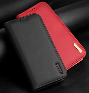 Genuine Leather Case Magnetic Flip Wallet Cover for iPhone 16 Plus Pro Max NEW - Picture 1 of 18