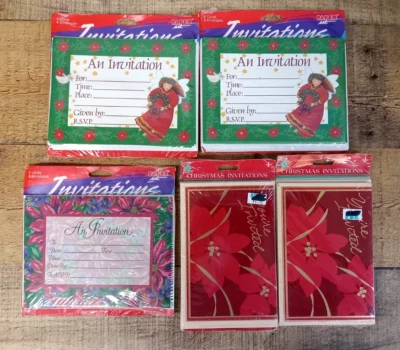 Pacote com 5 - Cartões-convite temáticos de Natal (40 convites no total) - Imagem 1 de 4