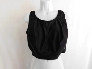 Glamorise Support Bra Women's Black Wireless Sports Bra Size 46G - Foto 1 di 10