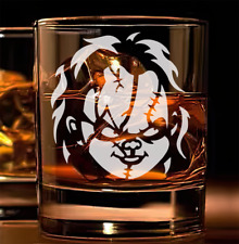 Chucky Etched Rocks Drinking Glasses Whiskey Gift Set Name