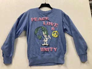 Looney Tunes Bugs Bunny Puff Paint Crewneck Sweatshirt Peace Love Unity (Size S) - Picture 1 of 9
