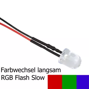 LED 10 mm FARBWECHSEL RGB SLOW FLASH 6 - 12 Volt fertig verlötet Beleuchtung - Bild 1 von 1