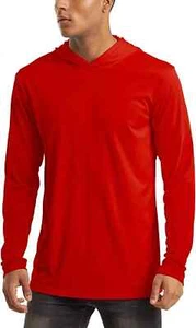 MAGCOMSEN Men's Hooded UPF 50+ Sun Protection T Shirts Long Sleeve Athletic Fish - Picture 1 of 6