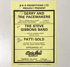 Gerry Marsden Signed Autographed Concert Flier (Gerry And The Pacemakers) 1988 - Picture 1 of 3