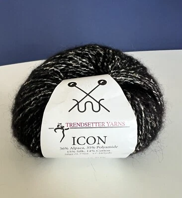 Trendsetter Icon Negro 104 Hilos Alpaca Poliamida Seda Algodón 165 Yd Foto 1 de 4