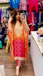 DHOTI KAFTAN SALWAR KAMEEZ PARTY WEAR DRESS BOLLYWOOD SUIT PAKISTANI INDIAN NEW - Picture 1 of 12
