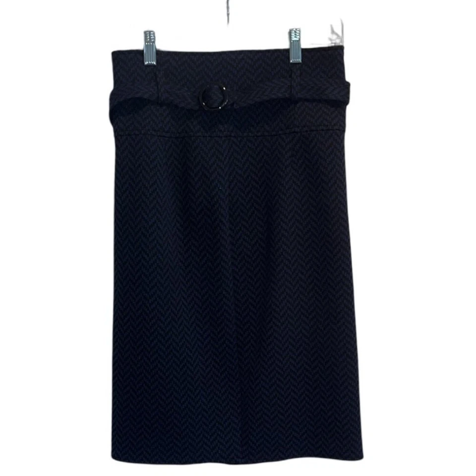 Grace Elements Skirt Womens Size 4 Blue Pencil Knee Length Belted Sophisticated - Image 1 of 4