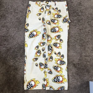 HUF X Marvel Ghost Rider Skull Print Carpenter Hose Herren Gr. 36 Creme AOP - Bild 1 von 11