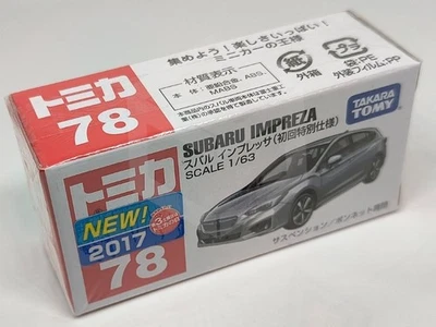 TOMY TOMICA 78 [SUBARU IMPREZA] SPECIAL COLOR VER. 2017 NEW CAR STICKER - Image 1 of 2