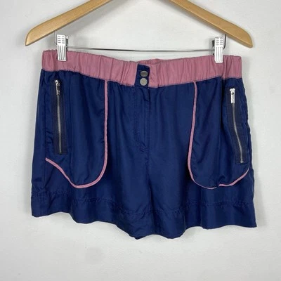 Z Spoke Zac Posen 100% Silk Twill Shorts Sz 4 Elastic Waist Zip Pockets - Image 1 of 4