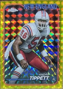 2024 Topps cromo Andre Tippett refractor geométrico amarillo #07/75 Patriots #128 - Imagen 1 de 2