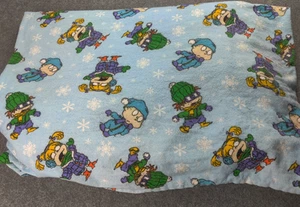 Vintage Franco 1998 Rugrats Twin Flannel Sheet Flat Chuckie Angelica Tommy Snow - Picture 1 of 6