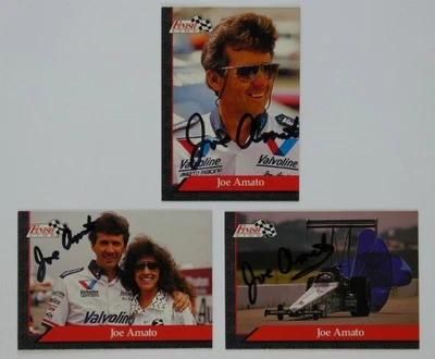 Joe Amato Signed 1993 Finish Line Trading Card NHRA Autographed HOF Lot of 3 - Image 1 of 3
