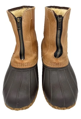 Botas L.L.Bean Bean para Hombres Talla 10 Anchas Marrón Pato Cremallera Frontal Piel de Oveja Forradas Tobillo Foto 1 de 4