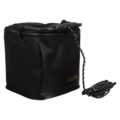  Angeleimer mit Seil, faltbarer Ködereimer, transparentes Oberteil, - Bild 1 von 4