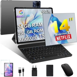 2025 PAD Tablet 14 Zoll Android 15 24GB RAM+256GB 8580mAh 2SIM LTE 5GWIFI GPS - Bild 1 von 29