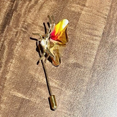 Figura de cristal mariposa ópalo de fuego Swarovski amarillo naranja **LEER DESCRIPCIÓN Foto 1 de 4