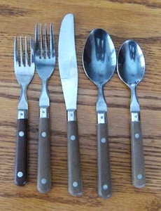 WASHINGTON FORGE Mardi Gras Stainless Flatware with Brown Handles - Picture 1 of 38