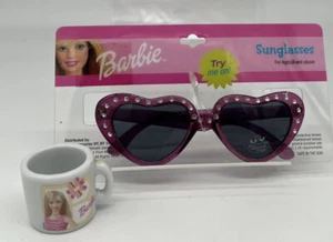 Barbie Purple Glitter Jeweled Heart Shaped Girl’s Child’s Sunglasses and Bonus - Picture 1 of 6
