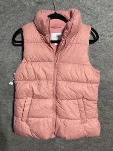 Old Navy Fleece Lined Puffer Vest Womens Pink Xtra Small - Picture 1 of 8