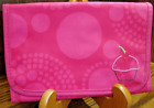Thirty-One Pink Circle Cupcake Folding Cosmetic Make-Up Brush Organizer Case 812