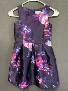 Children's Place Girls Dress Size 6X/7 Purple Floral Floral Spring Church Dress - Picture 1 of 5
