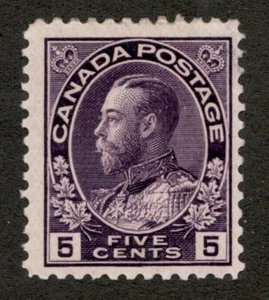 1922 Canada Sc# 112 - 5¢ Admiral of the Fleet - MH - Picture 1 of 1