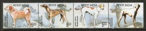 India 2005 Breeds of Dogs Pet animals Mammals Fauna Dog se-tenant 4v - Picture 1 of 2