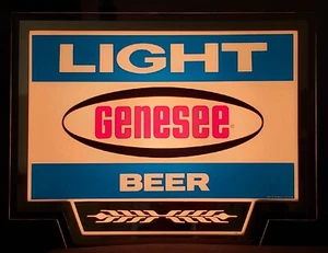 Vintage Genesse Light Beer Advertising Light Sign - Works - Bar - Pub Beer Sign - Picture 1 of 10