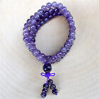 6mm Amethyst Crystal 108 Beads Handmade Tassel Necklace Bracelet Mala Yoga