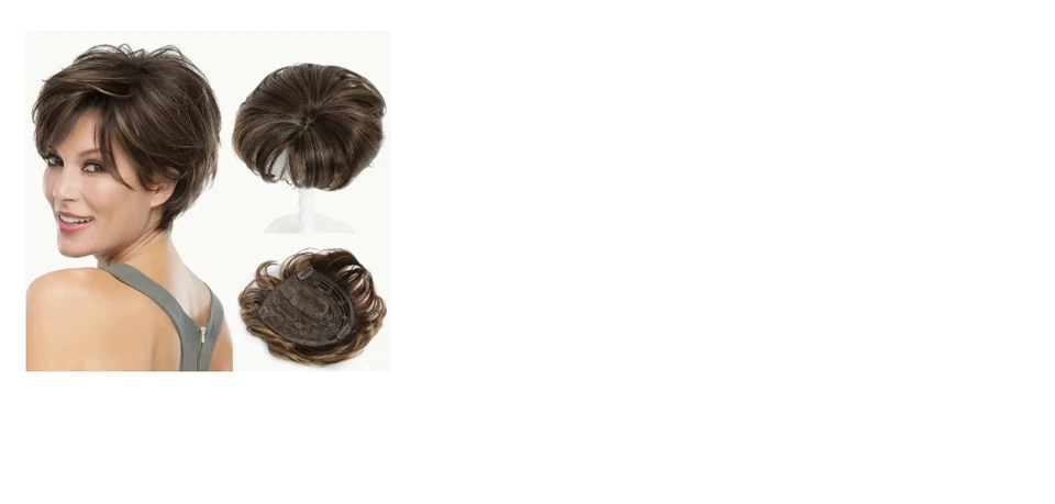 Topper de pelo corto con flequillo, relajado, corte pixie, clip Foto 1 de 1