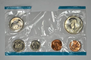 1973 P + S BU Set Coins 1C 1C 5C 10C 25C 50C in Mint Cellophane - Picture 1 of 3