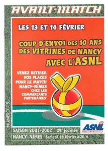 Avant Match - Saison 2001/2002 - N°15 - Vitrines de Nancy - Nancy / Nîmes - Picture 1 of 1