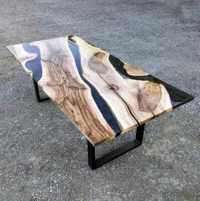 Black Epoxy Resin Table Top, Dining Epoxy Resin Table Top, Home Decor - Image 1 of 4
