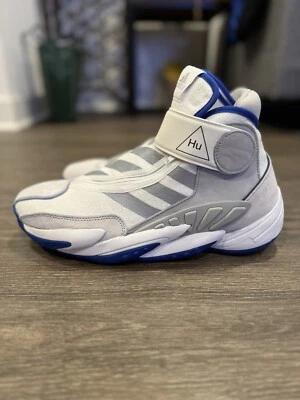 Adidas X Pharrell Williams Blue White Crazy BYW HU Basketball Shoes Mens Sz 9.5 - Image 1 of 4