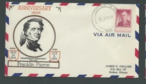 1958 7c Liberty #1040 alleinige Verwendung auf Franklin Pierce Gedenkbrief aufbewahrt - Bild 1 von 1