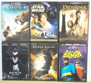 6 SCIENCE FICTION FANTASY SF DVD movies Lot #M743 FREE US S/H Star Wars Batman - Picture 1 of 1