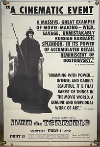 PÓSTER DE PELÍCULA IVAN EL TERRIBLE PARTE I & II FF ORIGINAL DE UNA HOJA (1959) - Imagen 1 de 5