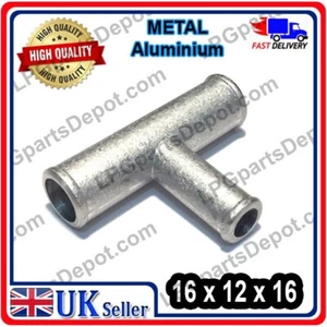 16x12x16 Metal T PIECE Air Water Fuel LPG Hose Pipe Tube Connector Joiner gas - Picture 1 of 3