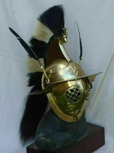 18 Guage Steel Medieval Knight Marmilo Gladiator Helmet With Plume Cosplay Helme - Picture 1 of 6