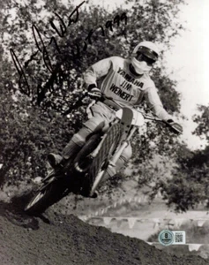 JIMMY WEINERT SIGNED 8x10 PHOTO + AMA HOF 1999 MOTOCROSS LEGEND RARE BECKETT BAS - Bild 1 von 2