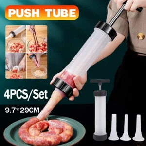 Sausage Machine Meat Filler Stuffer Salami Maker Funnel Hand Operated Kitchen - Picture 1 of 12