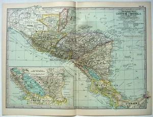 America Centrale - Mappa originale del 1902 della Compagnia del Secolo. Antico - Foto 1 di 4