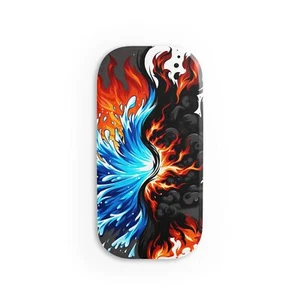 Poignée de téléphone vibrante - Design coloré feu et eau, support de téléphone portable mignon - Photo 1 sur 5