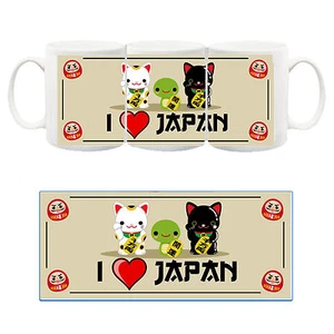 I love Japan Daruma Gattini Giappone Jappone Tazza Ceramica Mug Cup Manga Anime - Imagen 1 de 1