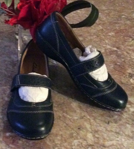 Nuove ballerine Clarks da donna Ashland Lux in pelle nera Mary Jane taglia 6 5 M vendita al dettaglio $79