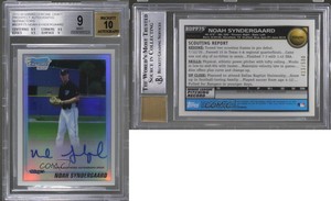 2010 Bowman Draft Chrome Prospects Refractor Noah Syndergaard BGS 9 MINT Auto