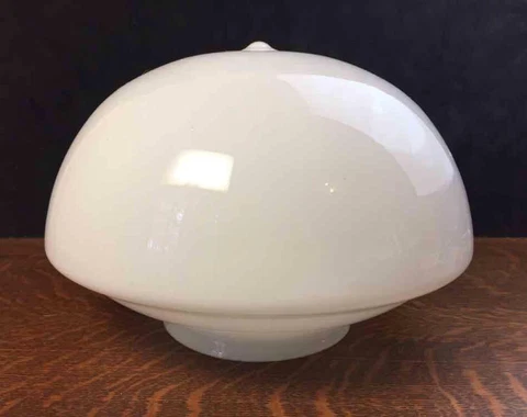 Vintage 38" Circumference SCHOOL HOUSE LIGHT White Milk Glass Globe Lamp Cover Cover