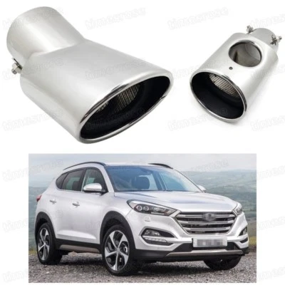 Punta de silenciador de escape de coche plateado para Hyundai Tucson 2016-2017 #Z023 Foto 1 de 4